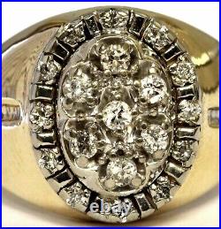 Men's Wedding Ring 1Ct Vintage Real Moissanite 14k Yellow Plated 925 Silver