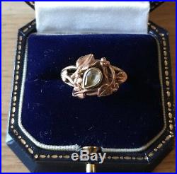 Men's/Women's 9ct Gold Vintage PERIDOT Stone Signet Ring Size P W3.9g Stamped