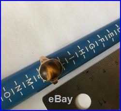 Men's/Women's 9ct Gold Vintage TIGERS EYE Stone Signet Ring Size K Stamped 3.2g