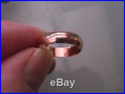 Men's/Women's 9ct Rose Gold Vintage Wedding Band Ring Size O Weight 2.8g Stamped