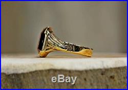 Mens 10 Kt Yellow Gold Vintage Spinel Ring Size 11