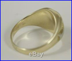 Mens 10k Solid Yellow Gold Ruby Freemason Masonic Vintage Ring Size 11