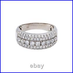 Mens 14K White Gold Plated 1.50Ct Round Lab Created Diamond Engagement Band Ring