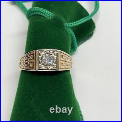 Mens 14k Byard F Brogan Vintage Diamond Solitaire Ring 1/3 Carat Size 12.5