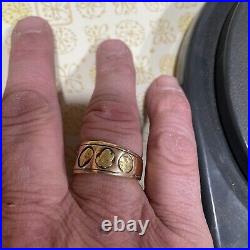 Mens 14k Solid Yellow Real Gold Nugget Band Heavy Vintage Ring Size 11