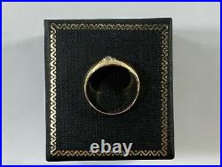 Mens 18k Vintage Gold Ring with Old Mine Cut Diamond Size 7