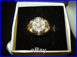 Mens 1 ct Vintage Diamond Cluster Ring