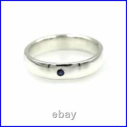 Mens AAA Blue Sapphire Vintage Wedding Band Ring 14K White Gold Finish