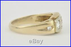 Mens Antique Vintage 14k Gold 1 Carat Ctw Vs2 G Diamond Ring Sz 12.25