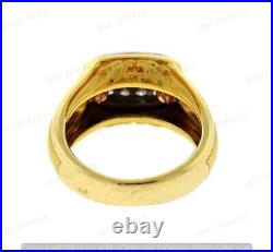 Mens Antique Vintage 14k Yellow Gold Plated Mirrored Panther Moissanite Ring 2CT