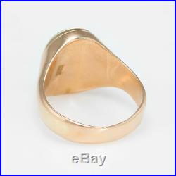Mens Jade Ring Vintage 22k Yellow Gold Estate Fine Jewelry Pre Owned Sz 8.25