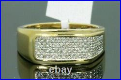 Mens Real Moissanite Wedding Band Ring Pinky 14k Yellow Gold Plated In 1.00 Ct