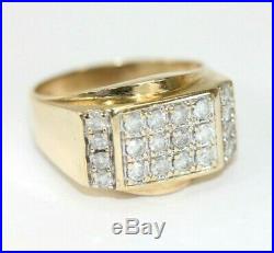 Mens Vintage 10K YELLOW GOLD, DIAMOND Ring Size 11 6.4 Grams 1/2 Carat