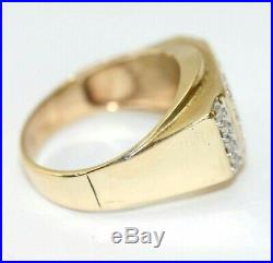 Mens Vintage 10K YELLOW GOLD, DIAMOND Ring Size 11 6.4 Grams 1/2 Carat