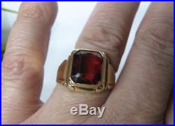 Mens Vintage 10k Solid Gold Ostby & Barton Ruby Ring