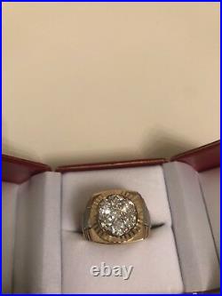 Mens Vintage 14k Gold 2.46 carat Diamond Ring (size 11) Never Worn
