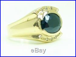 Mens Vintage 18kt Solid Yellow Gold Onyx Ring 9.8 Grams Size 11