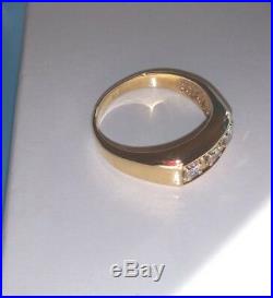 Mens Vintage. 55CT Diamond Ring G-H Color SI2 Clarity 14KT Yellow Gold Size 11