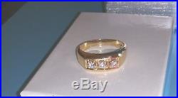 Mens Vintage. 55CT Diamond Ring G-H Color SI2 Clarity 14KT Yellow Gold Size 11