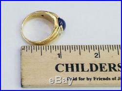 Mens Vintage ARS 10K Yellow Gold & Blue Star Sapphire Ring Size 12 7278