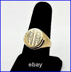 Mens Vintage Baden & Foss 10k Solid Gold Hr Signet Ring, 9