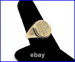 Mens Vintage Baden & Foss 10k Solid Gold Hr Signet Ring, 9