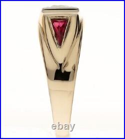 Mens Vintage Diamond Ruby 14K YG Ring 6.9GM 1.05CT Size 10 3/4