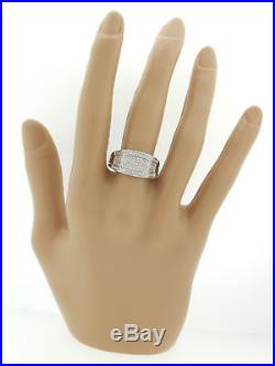 Mens Vintage Estate 10k Solid White Gold 0.95ctw Diamond Cluster Ring