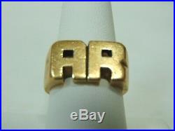 Mens Vintage Estate 14K Gold Ring with Initials AR, 16.8g, E1117