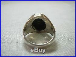 Mens Vintage Trc 10k Y/g Sterling Silver Black Onyx Initial A Signet Ring
