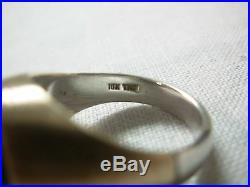 Mens Vintage Trc 10k Y/g Sterling Silver Black Onyx Initial A Signet Ring