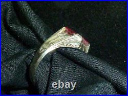 Mens vintage DECO Ring red stone