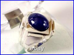Natural African Blue Sapphire Mens Ring 925 Sterling Silver Neelam Stone Size 9