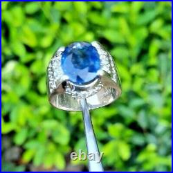 Natural Blue Sapphire Ring Natural Neelam Stone Ring Ceylon Sapphire Ring 925