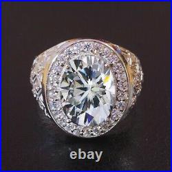 Natural Moissanite Gemstone With 925 Sterling Silver Ring For Men's #k1