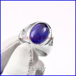 Natural Tanzanite Gemstone with 925 Sterling Silver Ring for Men's #2010