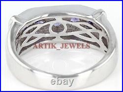 Natural Tanzanite Gemstone with 925 Sterling Silver Ring for Men's #2927