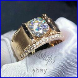 Near White 1.50 Ct Moissanite Engagement Ring For Man'S 10k Solid Yellow Gold 8
