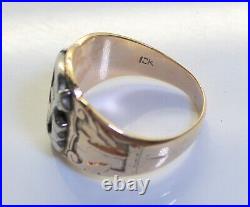 Nice & Heavy 10K Gold Vintage Men's Masonic Ring, 10 Grams, Size 11.75