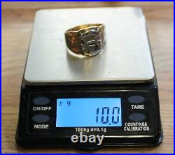 Nice & Heavy 10K Gold Vintage Men's Masonic Ring, 10 Grams, Size 11.75