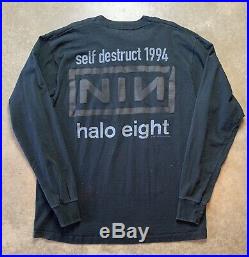 Nine Inch Nails Downward Spiral Self Destruct 1994 95 Long Sleeve Shirt Halo VTG