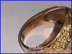 Old VINTAGE Men's 10KT Solid YELLOW Gold U. S. N, US NAVY Ring Size 9 USN B&B