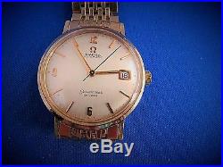Omega Vintage SEAMASTER DEVILLE AUTO CAL565 60'S SS/GOLD BEZEL RING MENS Watch