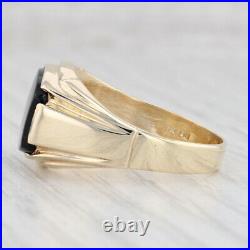 Onyx Ring 10k Yellow Gold Size 11 Vintage Men's Jewelry Engravable Signet