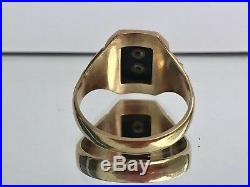 Onyx Stone 14kt Gold Mens Graduation 1957 Vintage Ring Size 11