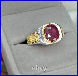 Original African Ruby Stone Ring African Yaqoot Real Natural Ruby Silver Ring