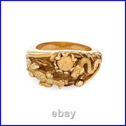 Panther Snake Nest Ring Vintage 18k Yellow Gold Heavy 37 Grams Men's Jewelry