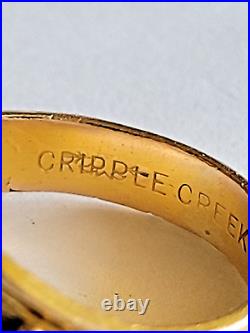RARE Men's OSTBY BARTON CRIPPLE CREEK CALIFORNIA GOLD GRAPE VINE RING TITANIC