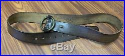 Ralph Lauren DOUBL RRL O Ring BRASS Brown Leather Belt 36/90 Made In ITALY RARE