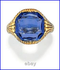 Rare Antique 19th C Chinese Qing Natural Untreated 9.20 Cts Sapphire MEN'S Ring